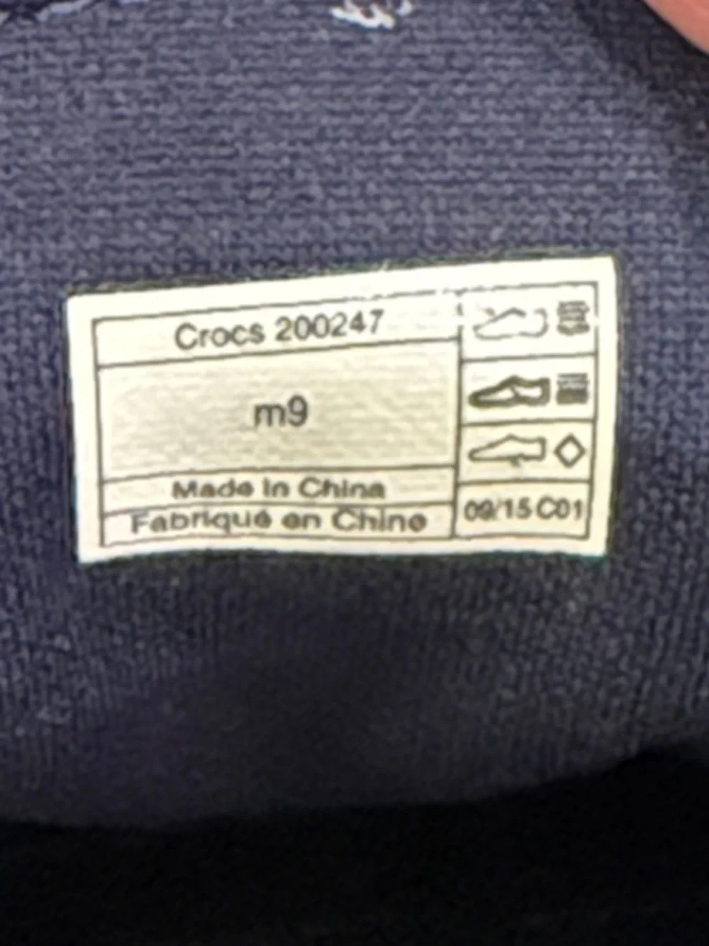 CROCS Navy Canvas Boat Shoes with Tan Laces